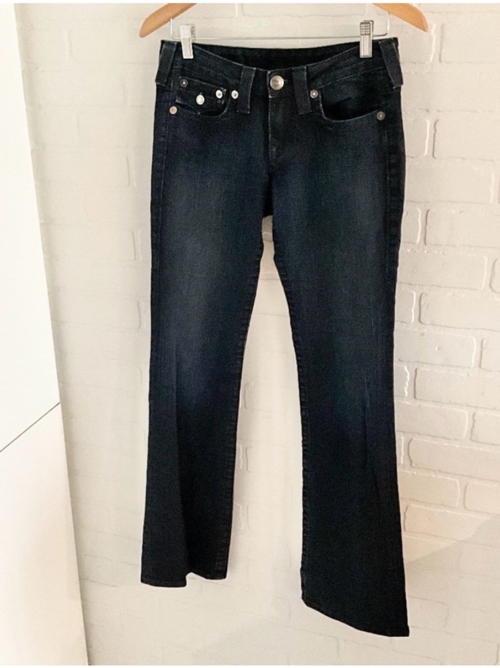 True Religion Y2K Becky Flare Jeans Low Rise Stretch USA Sz 28 - Picture 14 of 16